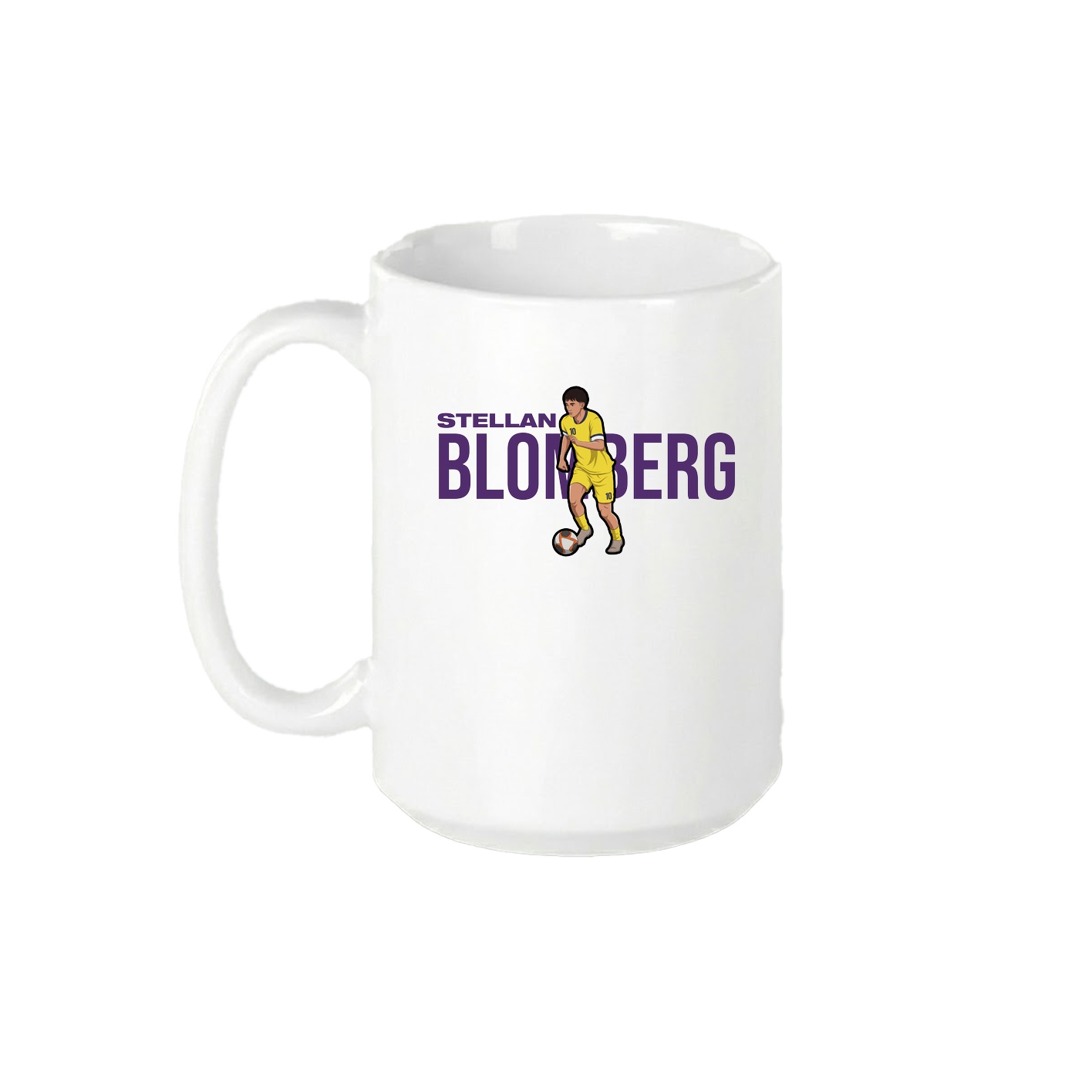 15oz Coffee Mug — Player Name in White