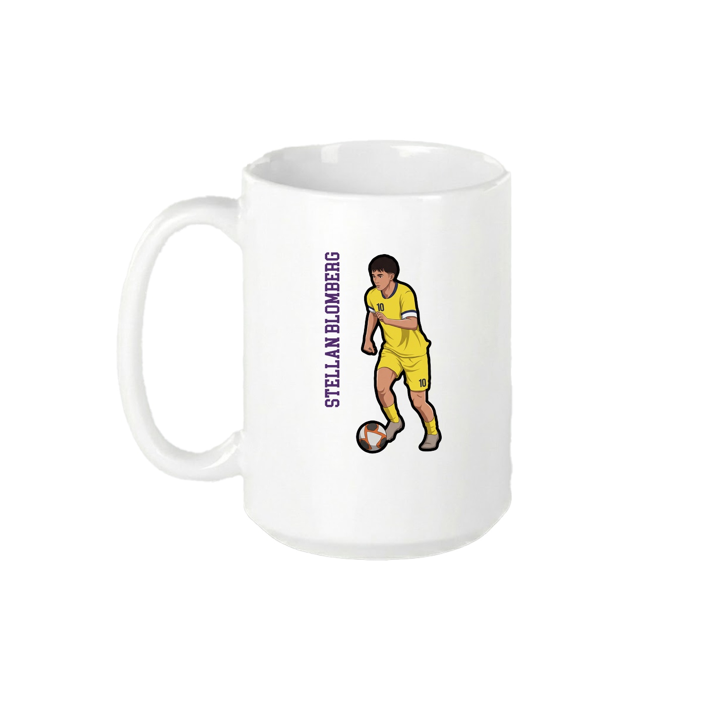 15oz Coffee Mug — Name Vertical in White