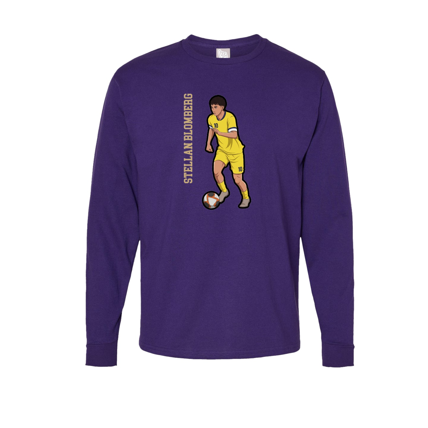 Long Sleeve Tee — Name Vertical in Purple