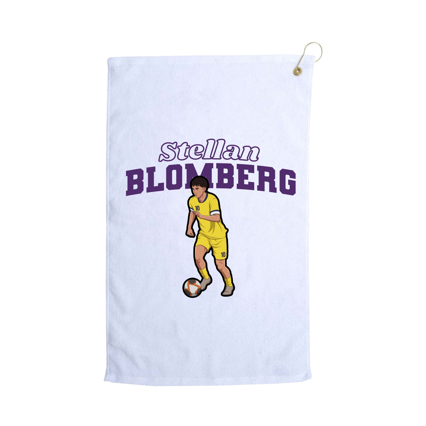 Golf Towel — Name Arch in White
