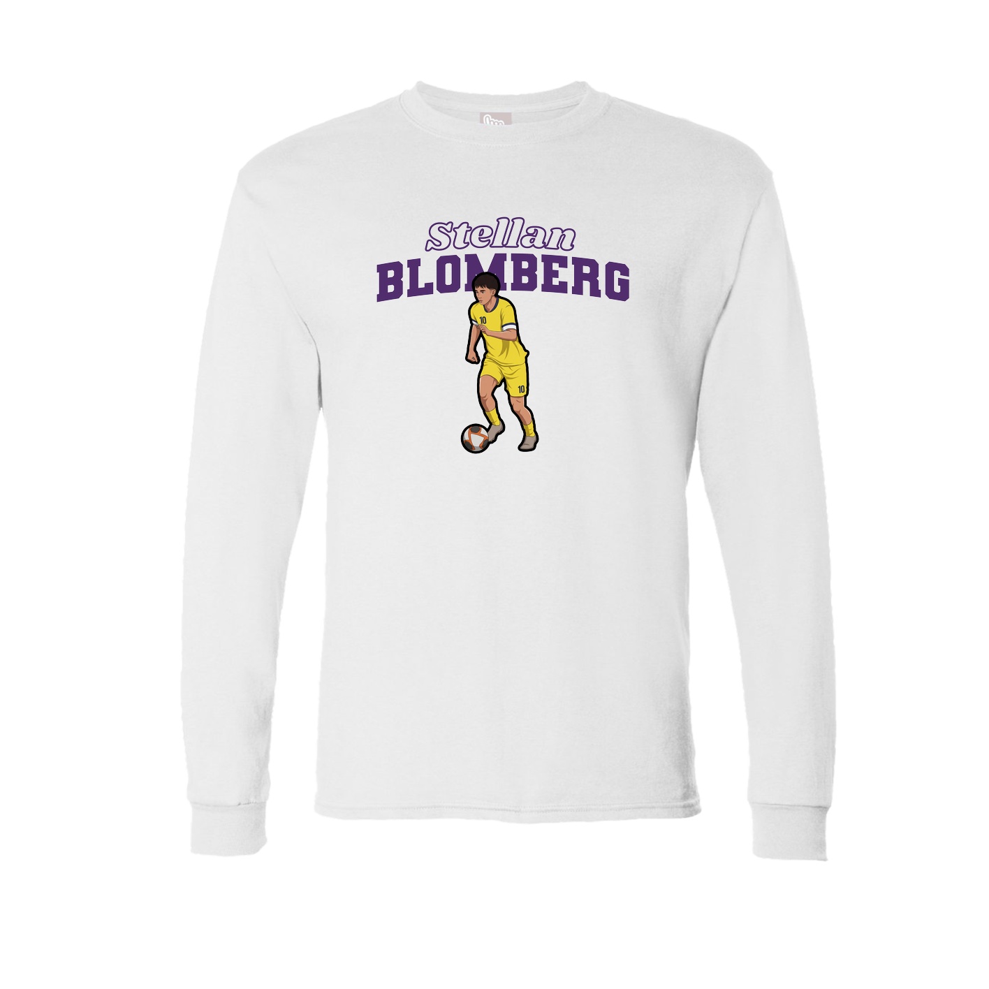 Long Sleeve Tee — Name Arch in White