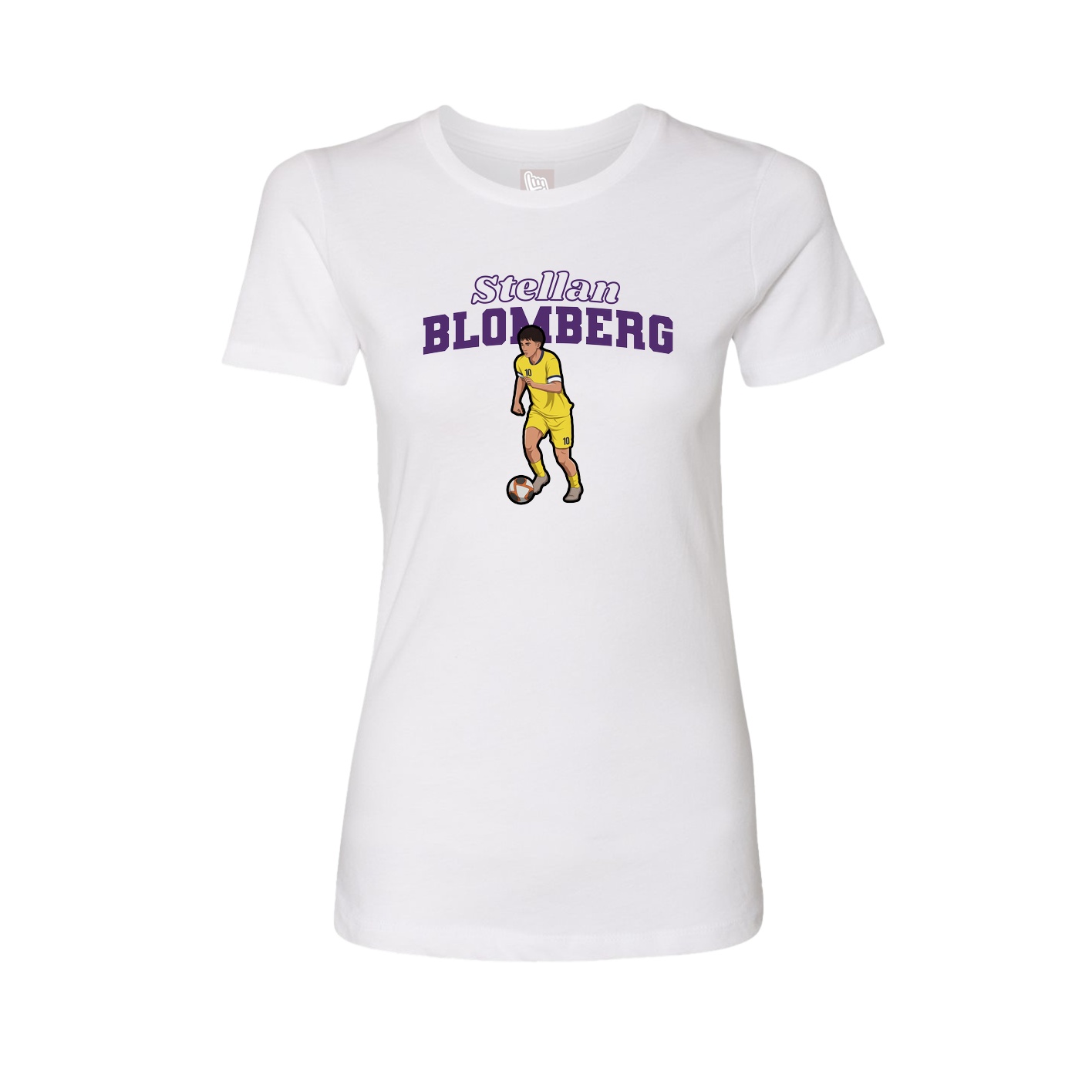 Fitted Women's Tee — Name Arch in White