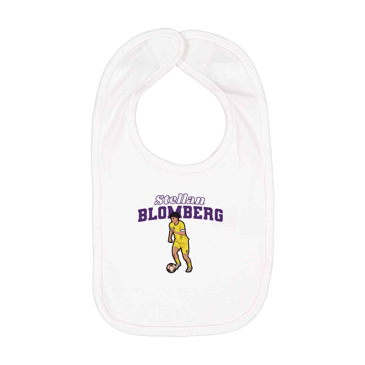 Infant Bib — Name Arch in White