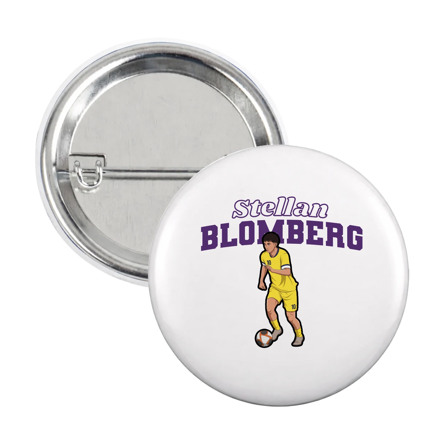 Game Day Button — Name Arch in White
