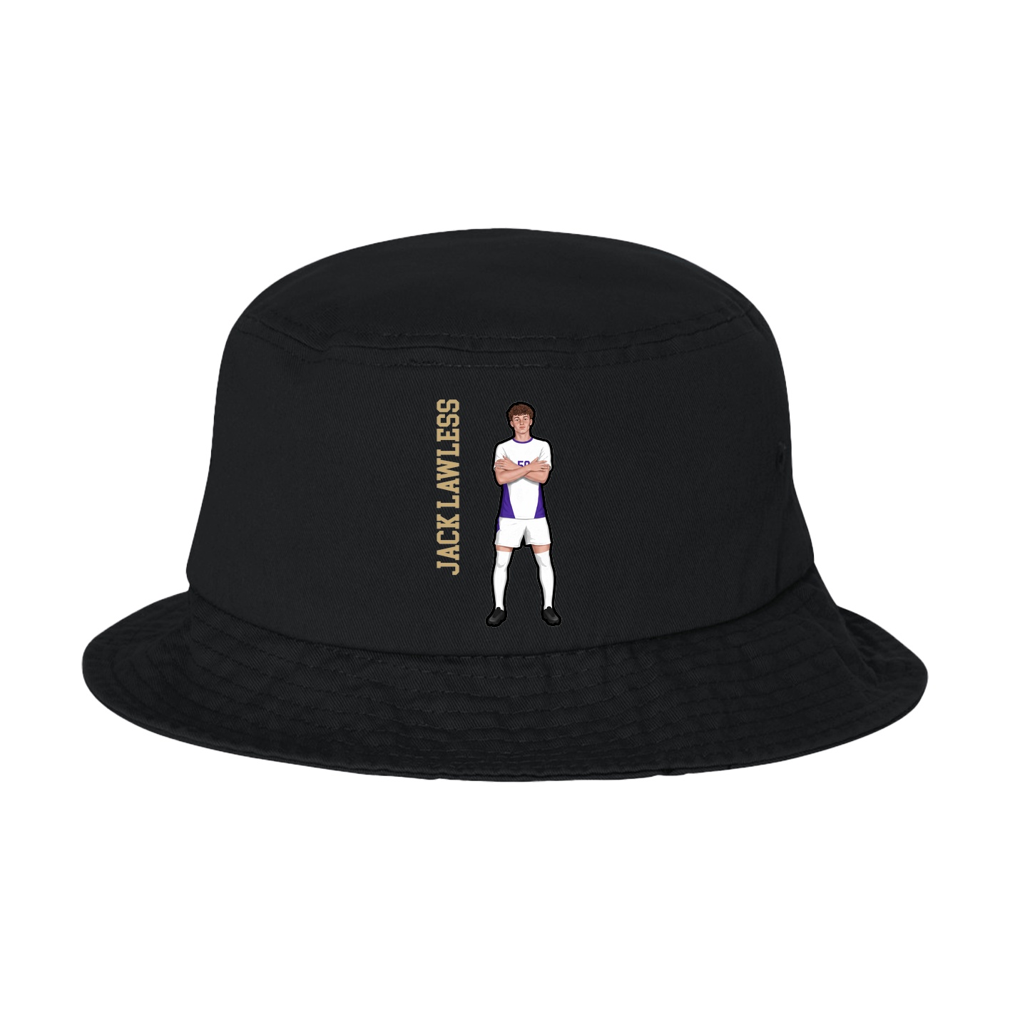 Bucket Cap — Name Vertical in Black