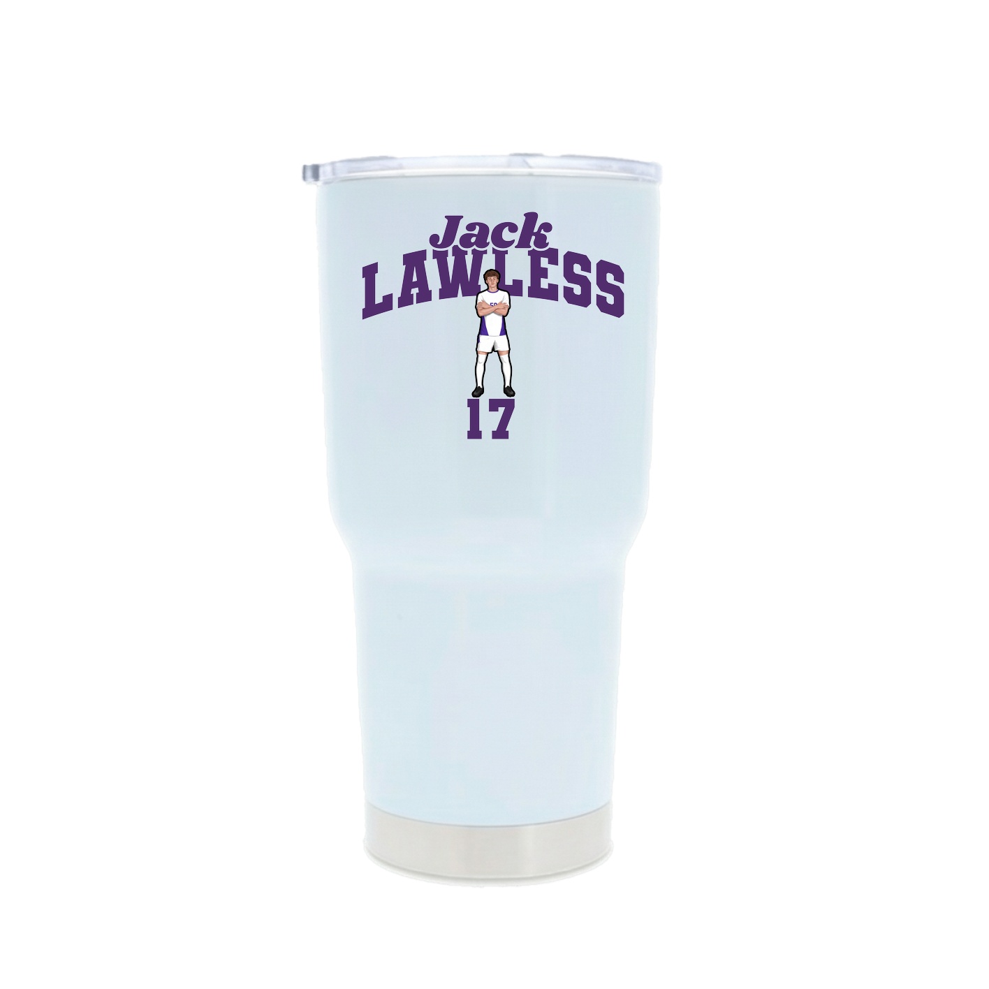 30oz Stainless Steel Tumbler — Signature Arch in White