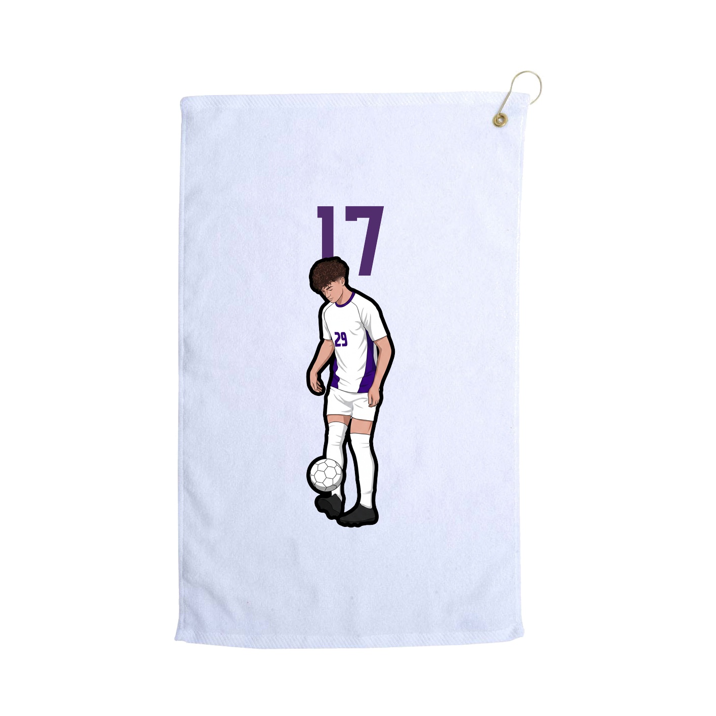 Golf Towel — Number Top in White