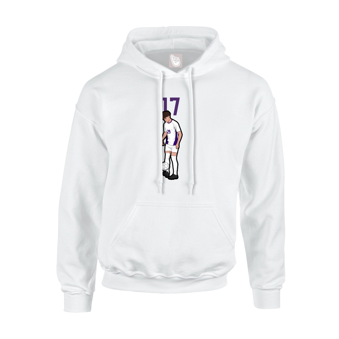 Hoodie — Number Top in White
