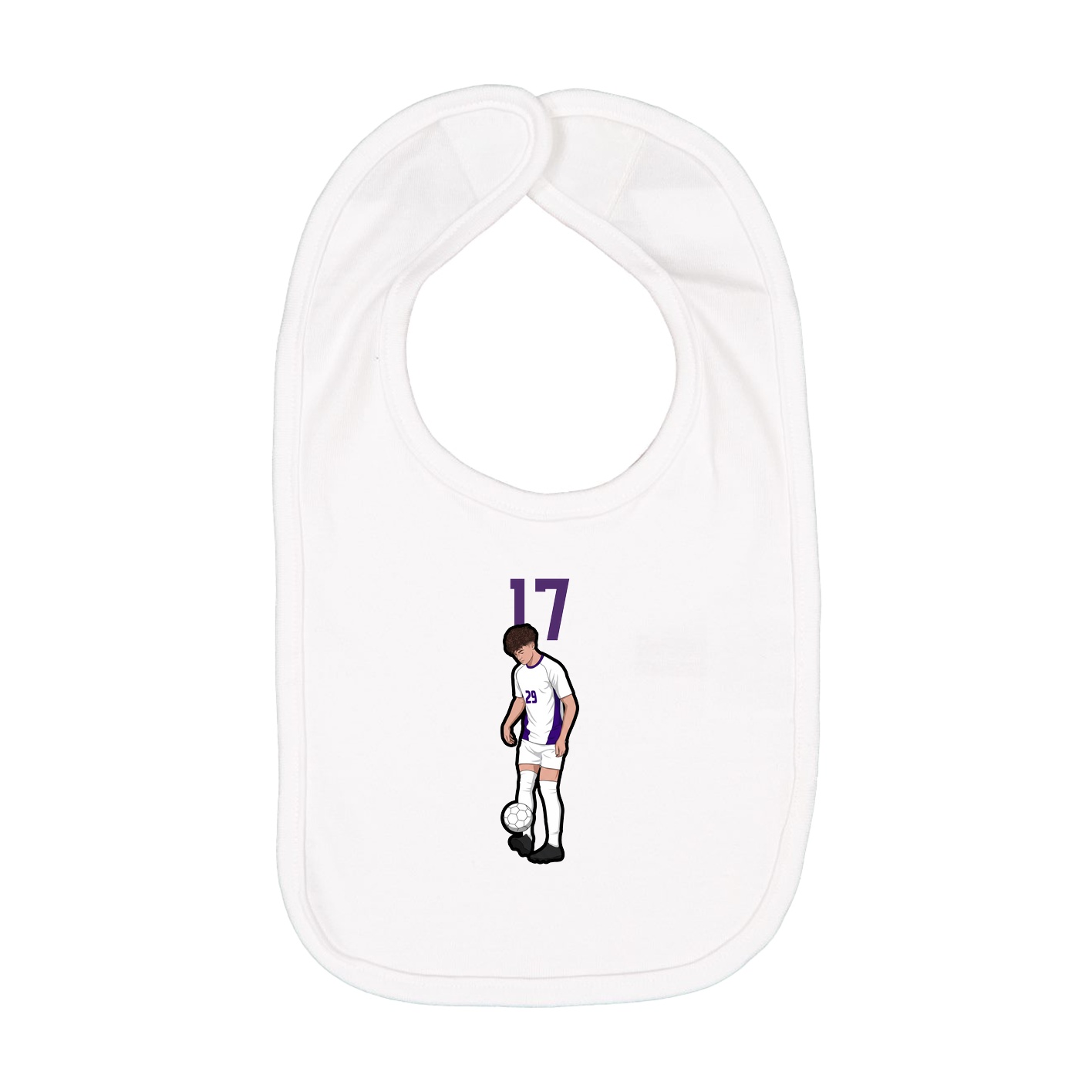 Infant Bib — Number Top in White