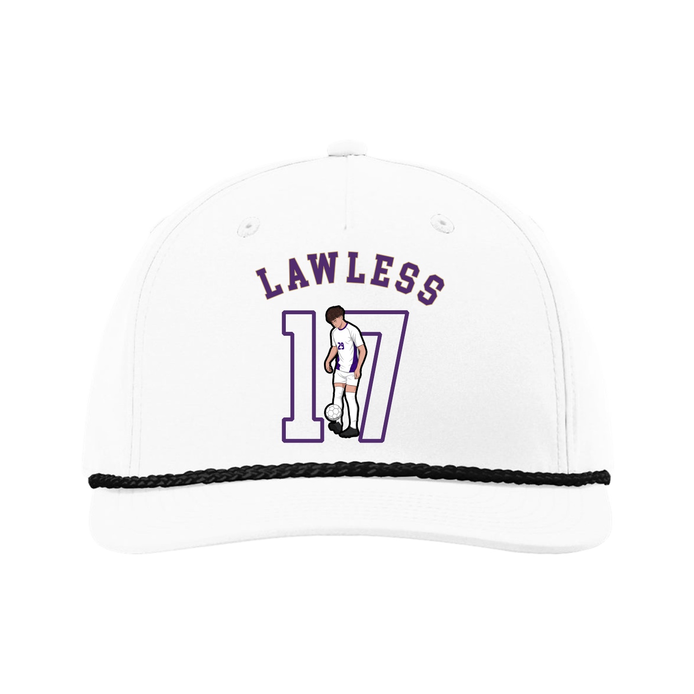 Five-Panel Classic Rope Cap — Shirsey Arch in White