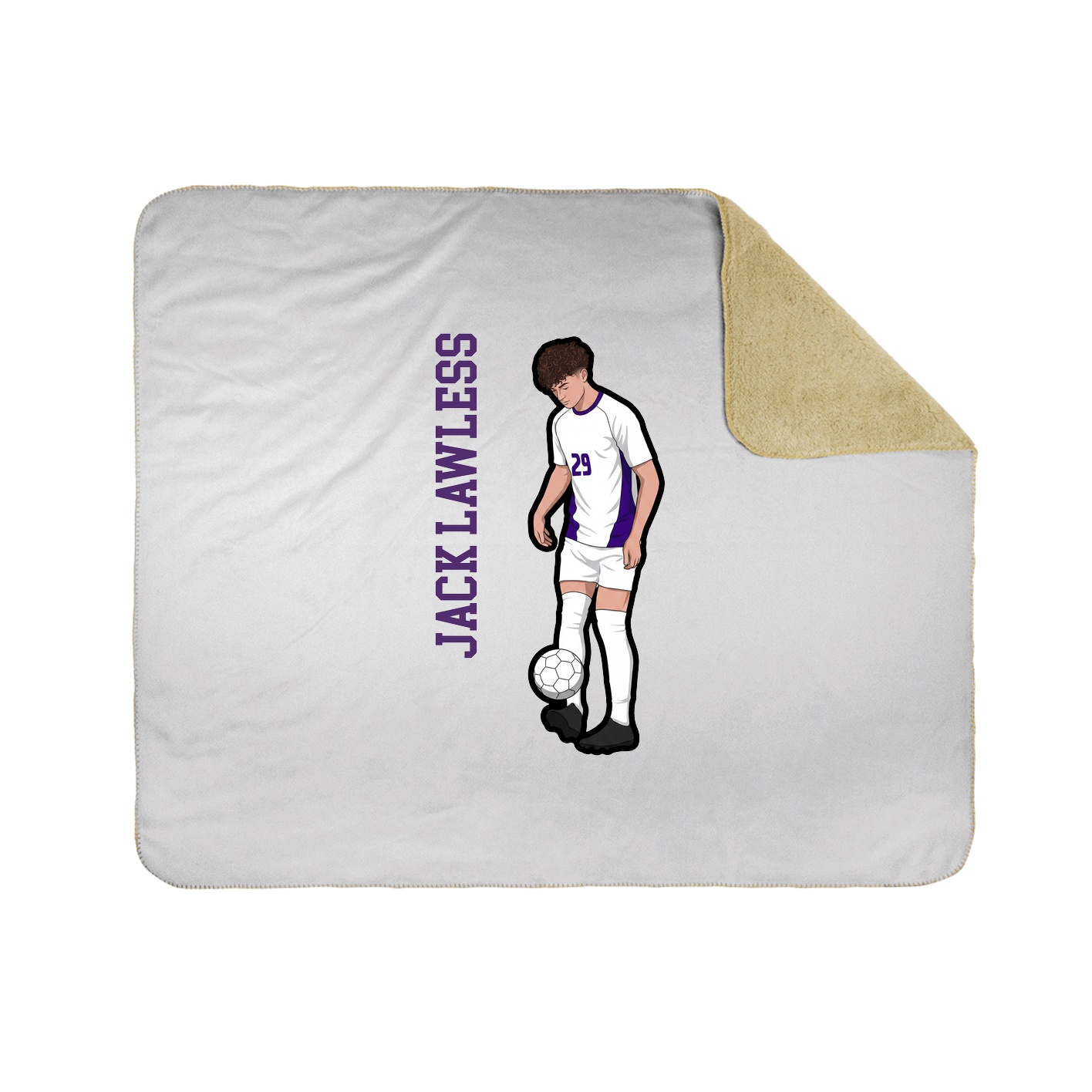 Throw Blanket — Name Vertical in White