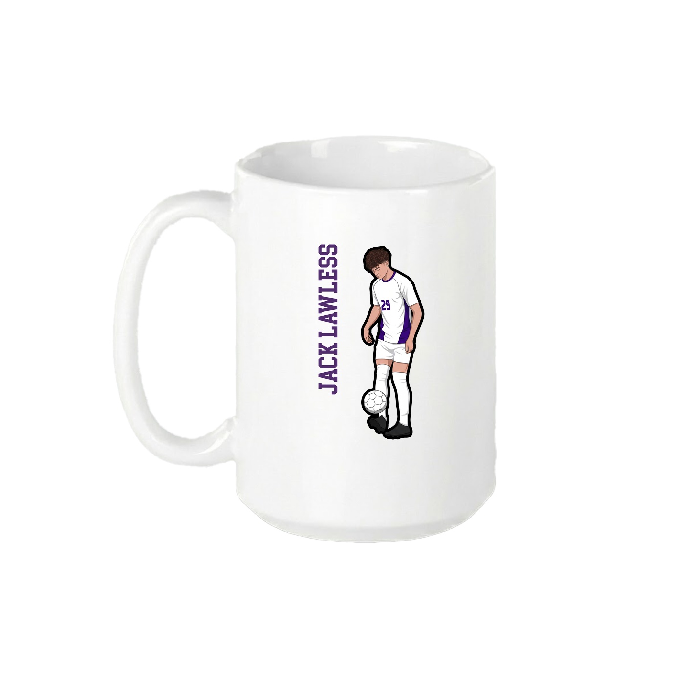 15oz Coffee Mug — Name Vertical in White