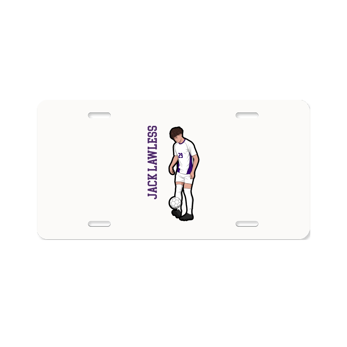 License Plate — Name Vertical in Classic