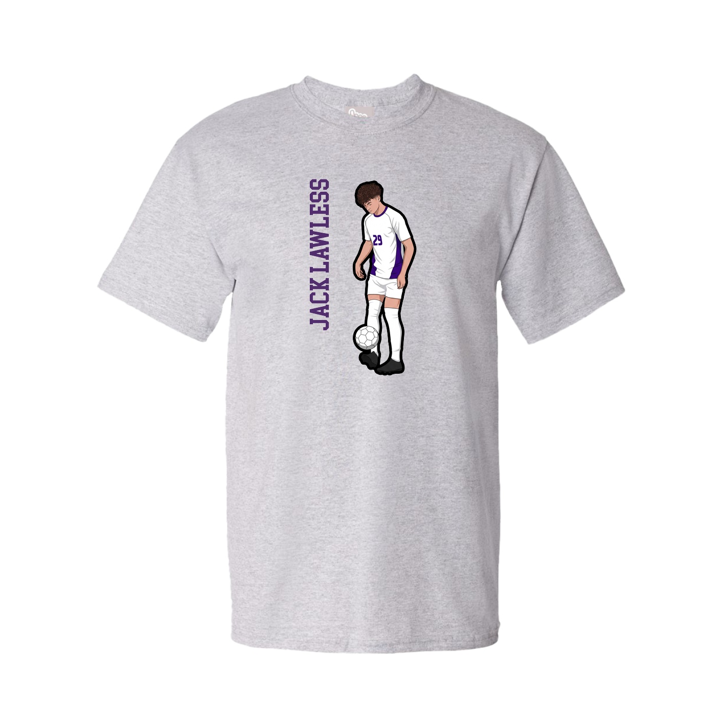 Tee — Name Vertical in Grey
