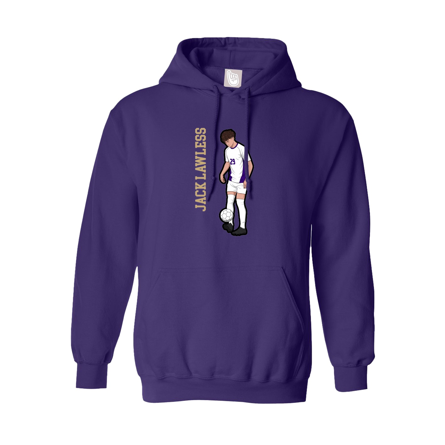 Youth Hoodie — Name Vertical in Purple