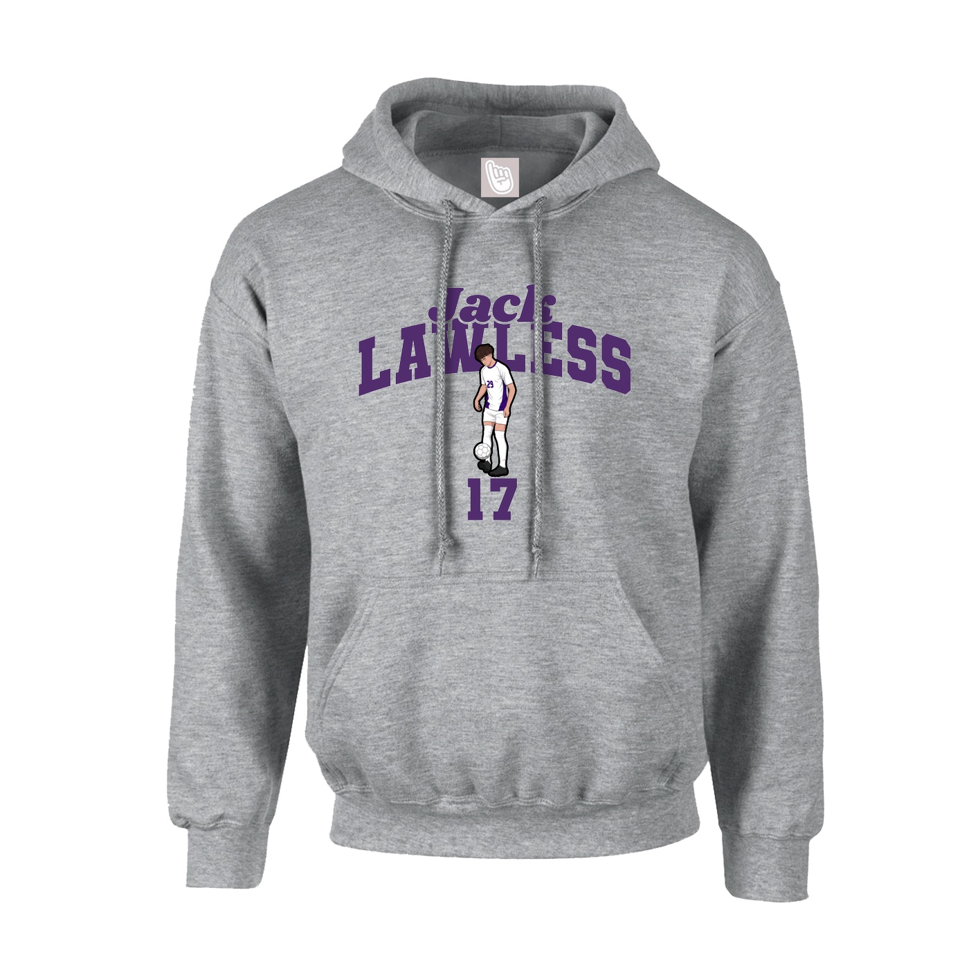 Youth Hoodie — Signature Arch in Grey