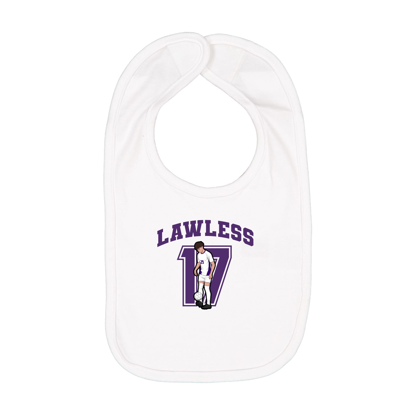 Infant Bib — Number in White