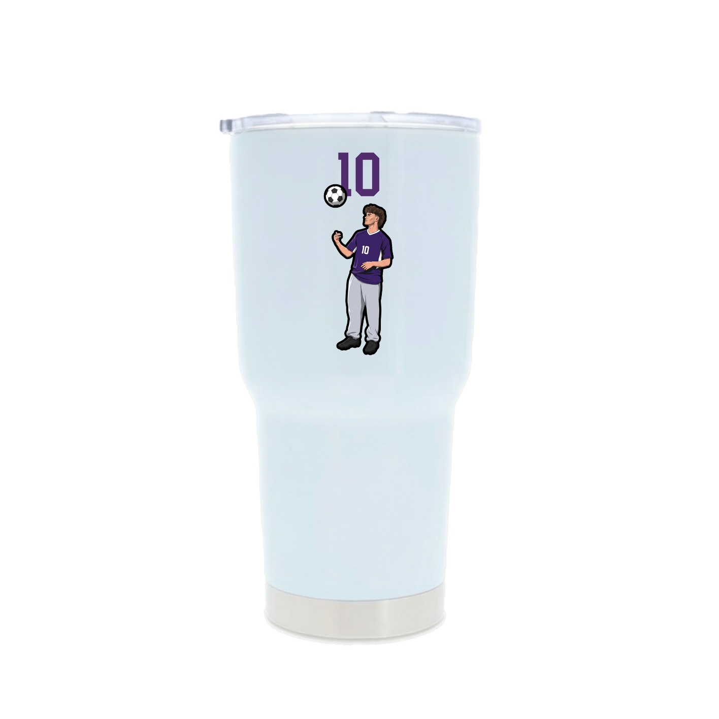 30oz Stainless Steel Tumbler — Number Top in White