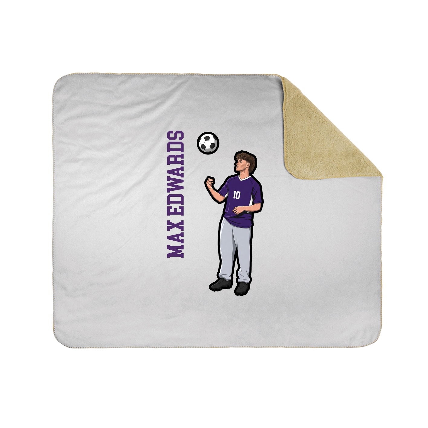 Throw Blanket — Name Vertical in White
