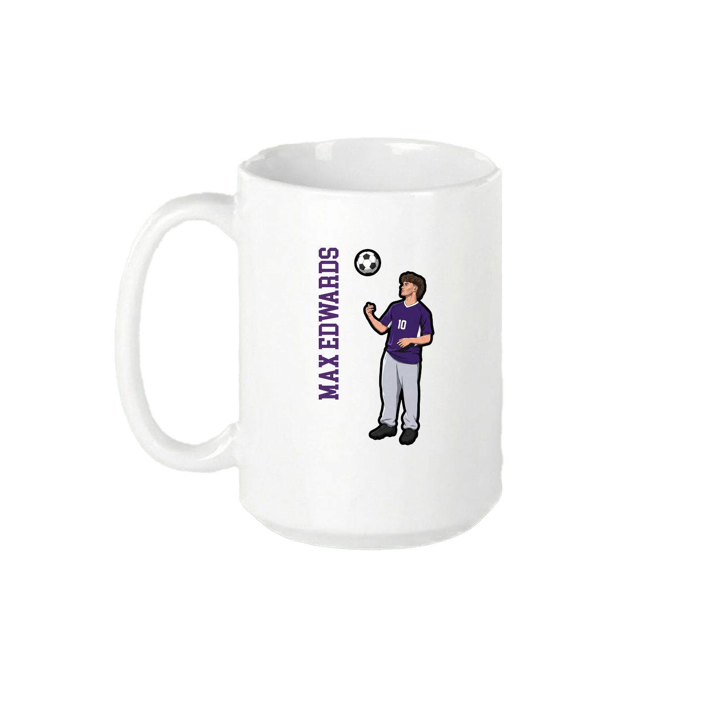 15oz Coffee Mug — Name Vertical in White