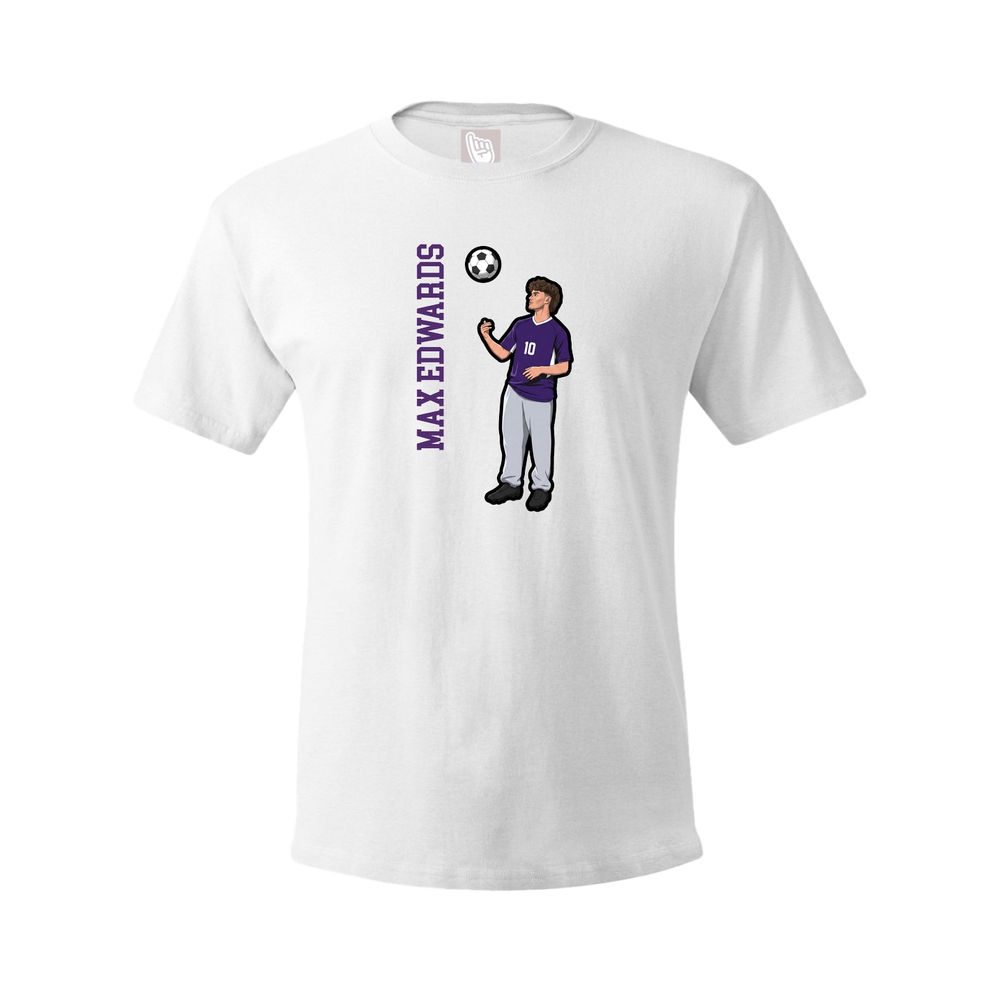 Tee — Name Vertical in White