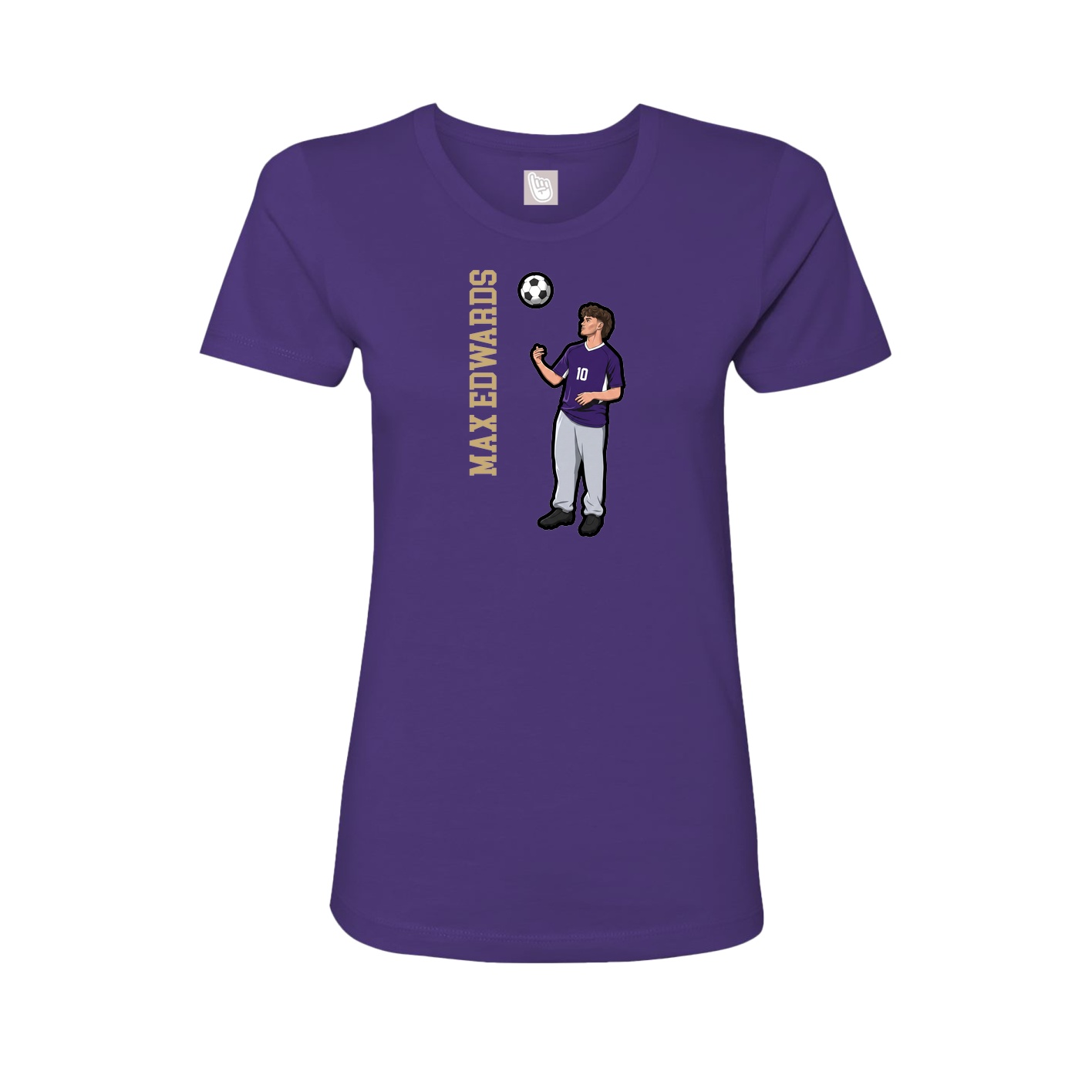 Womens Tee — Name Vertical in Purple