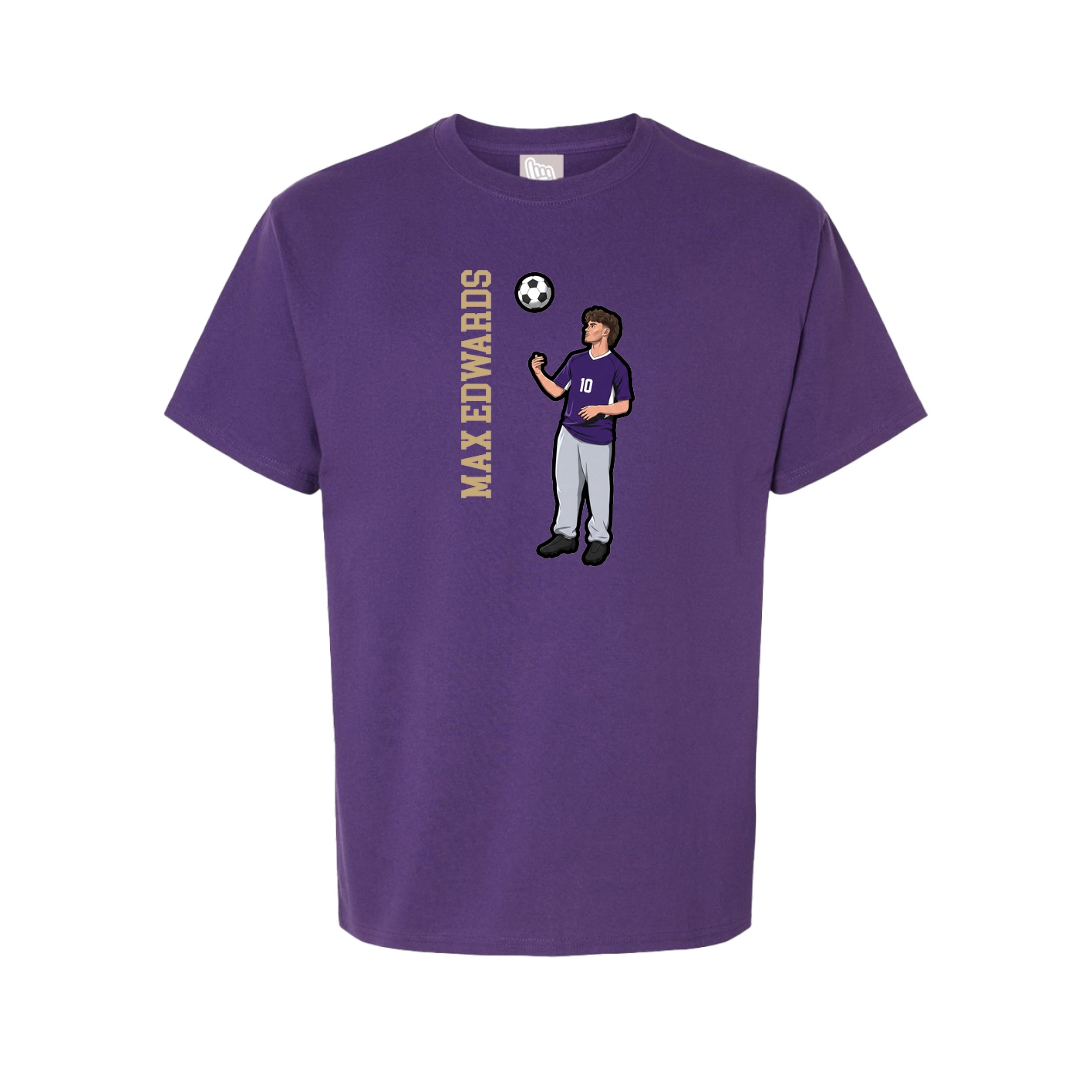 Youth Tee — Name Vertical in Purple