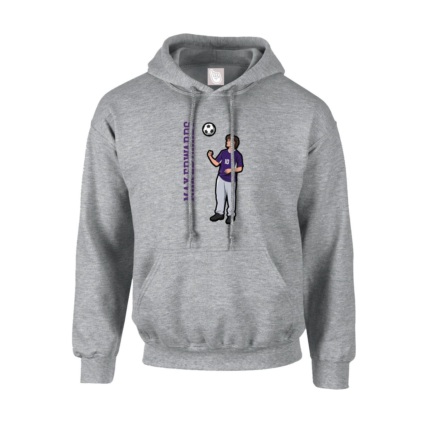 Youth Hoodie — Name Vertical in Grey