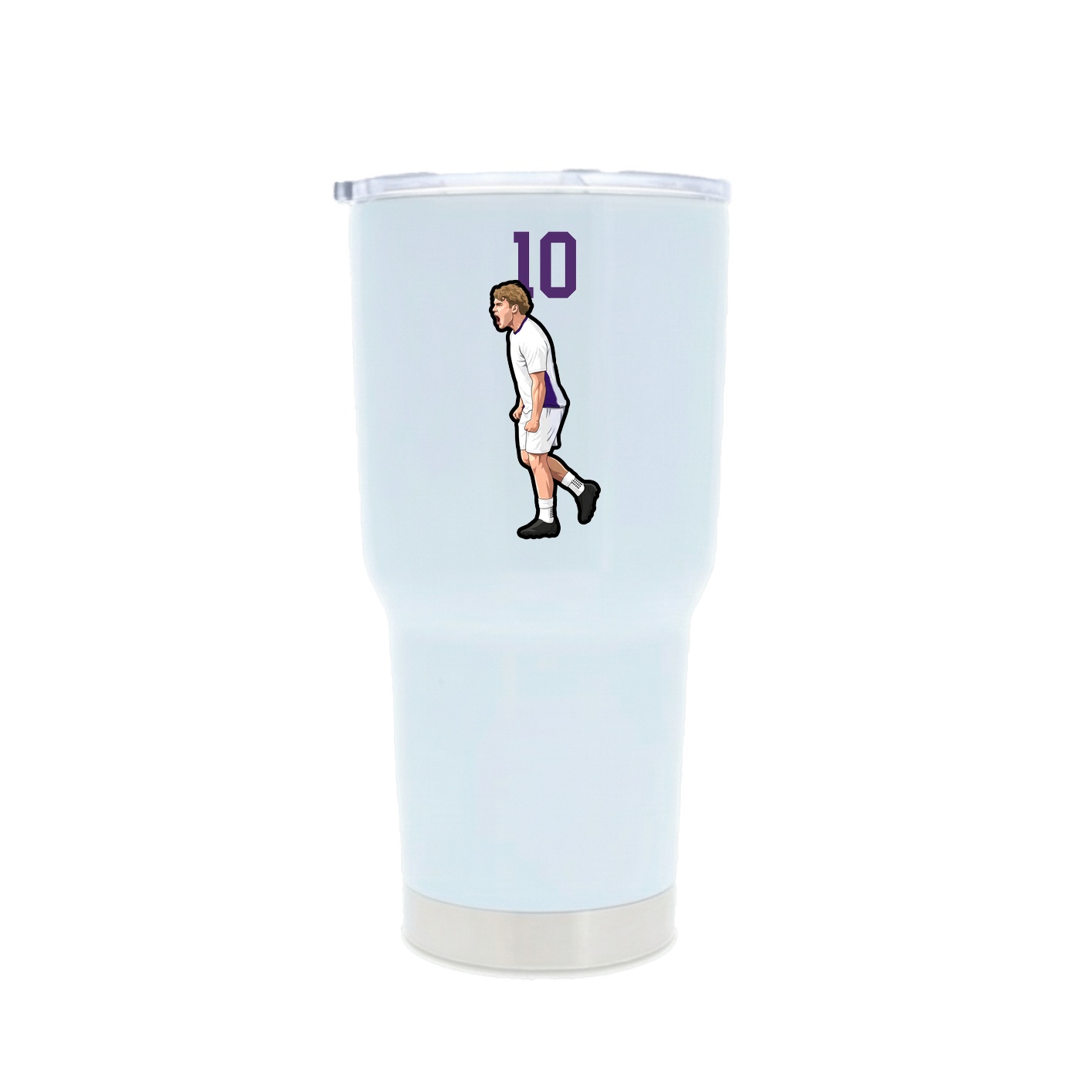 30oz Stainless Steel Tumbler — Number Top in White