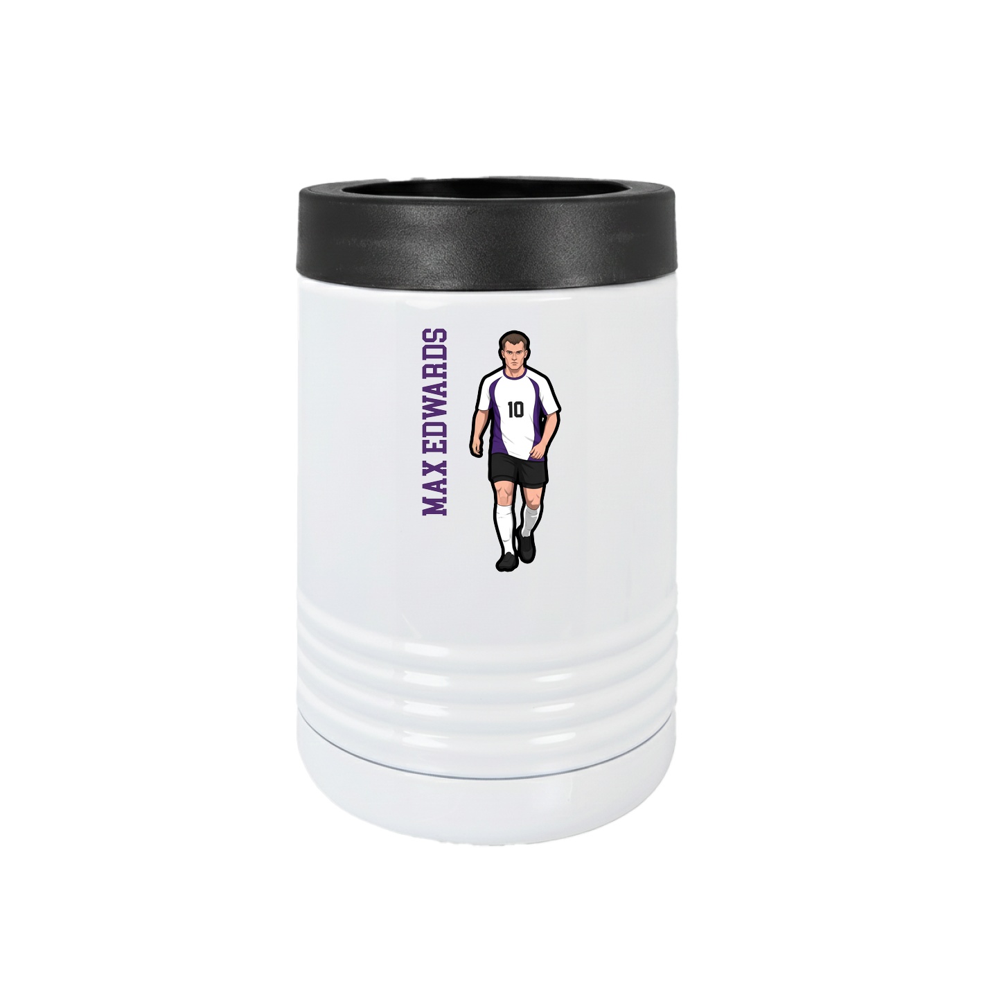 Beverage Holder — Name Vertical in White