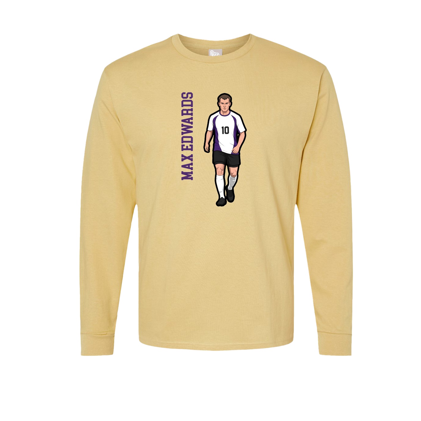 Long Sleeve Tee — Name Vertical in Vegas Gold