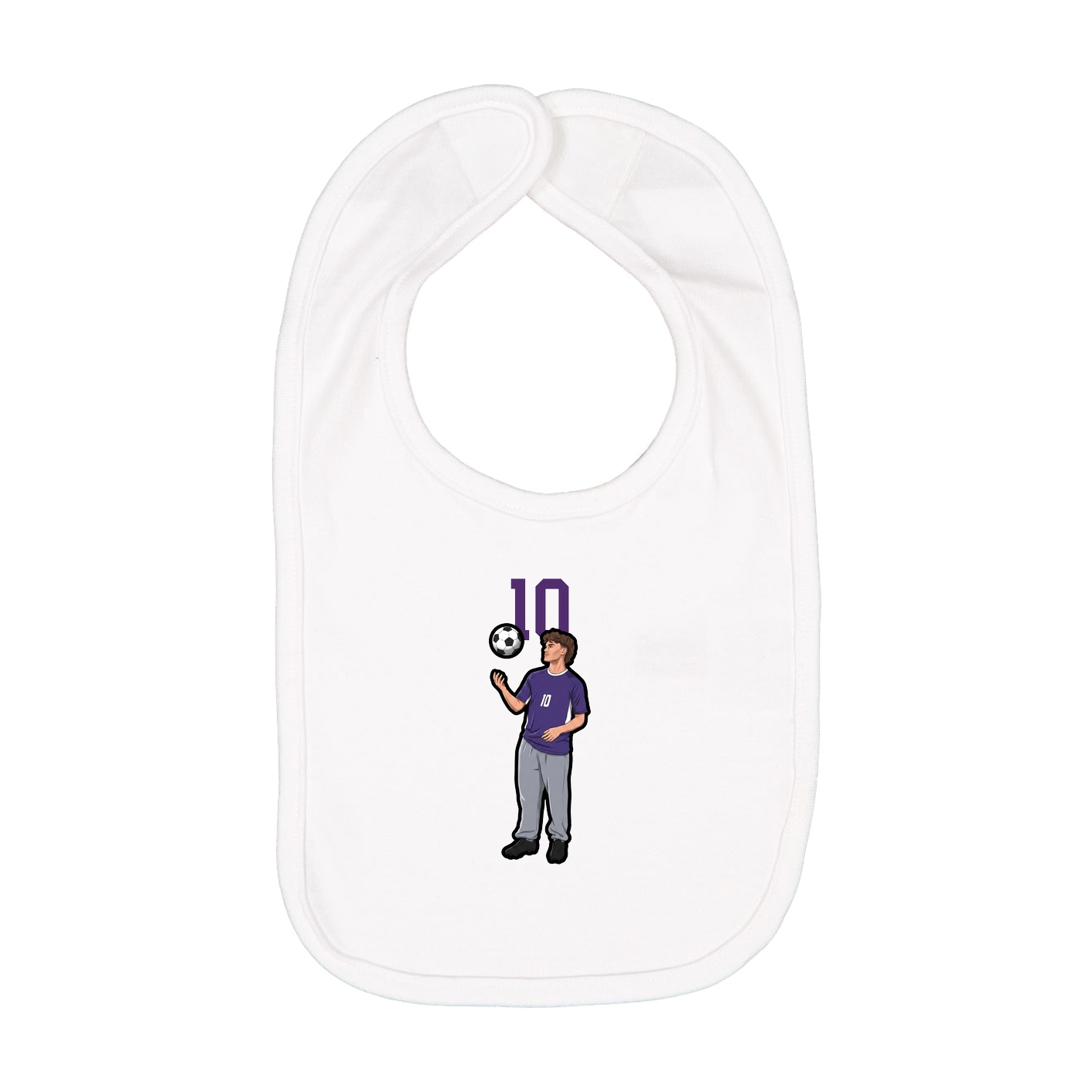 Infant Bib — Number Top in White