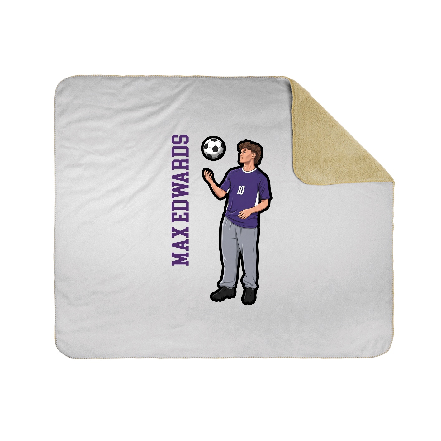 Throw Blanket — Name Vertical in White