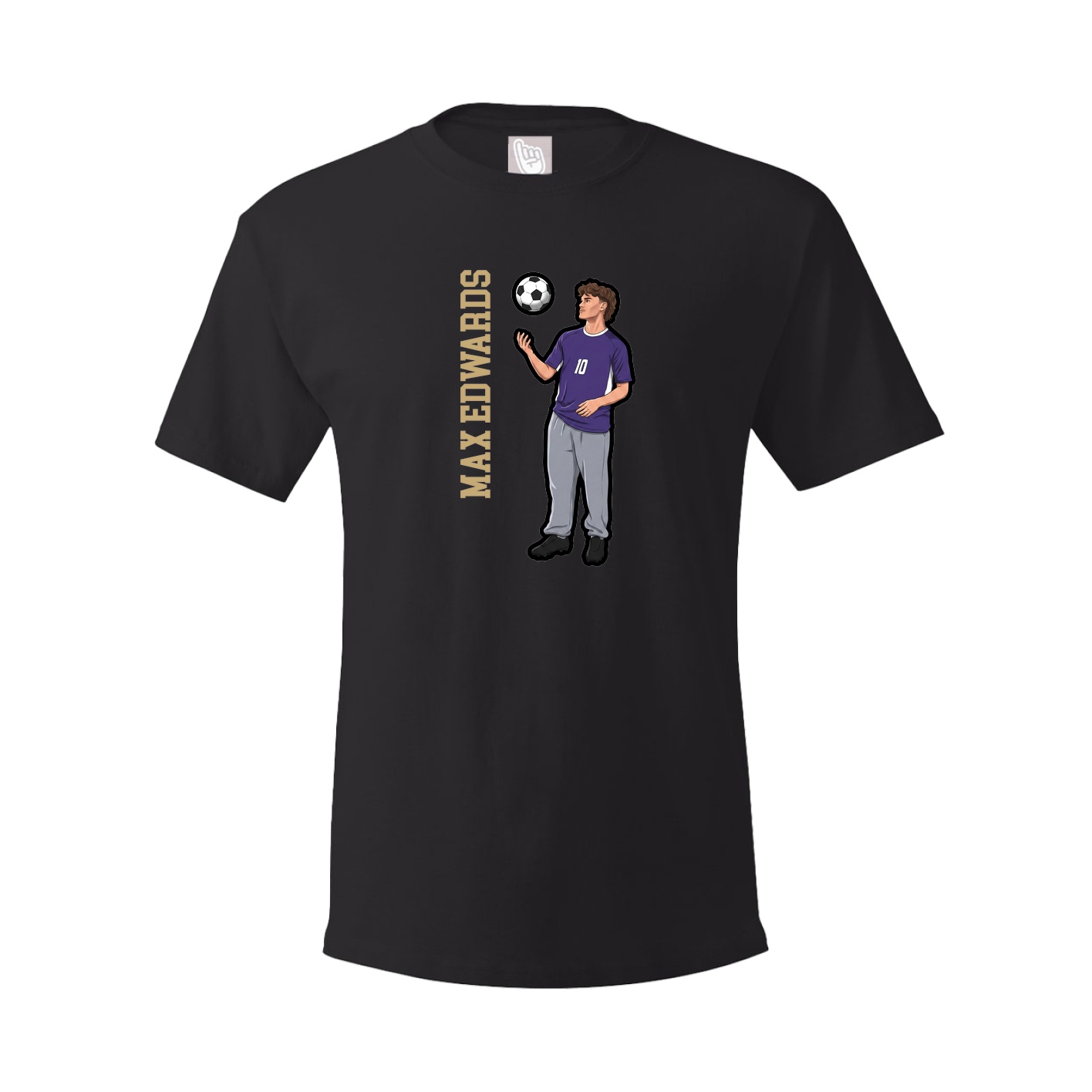 Youth Tee — Name Vertical in Black