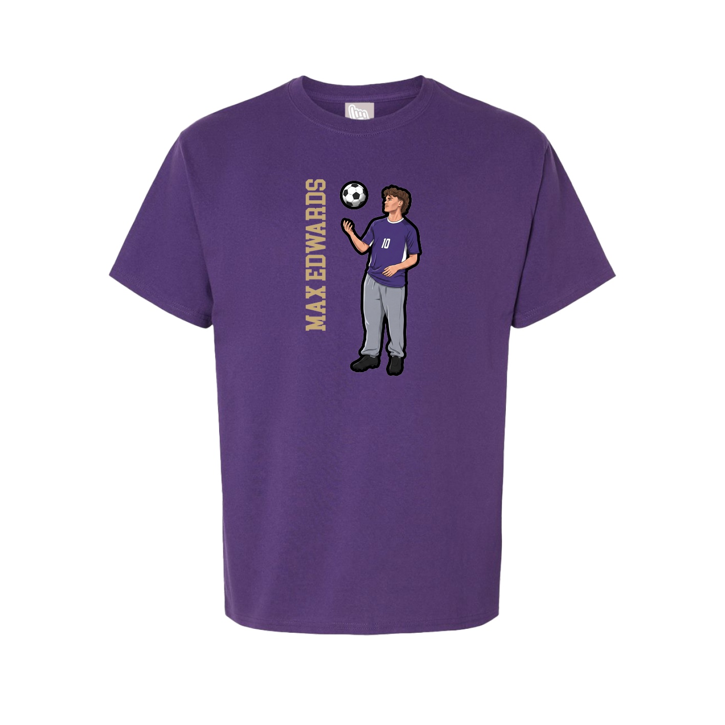 Youth Tee — Name Vertical in Purple