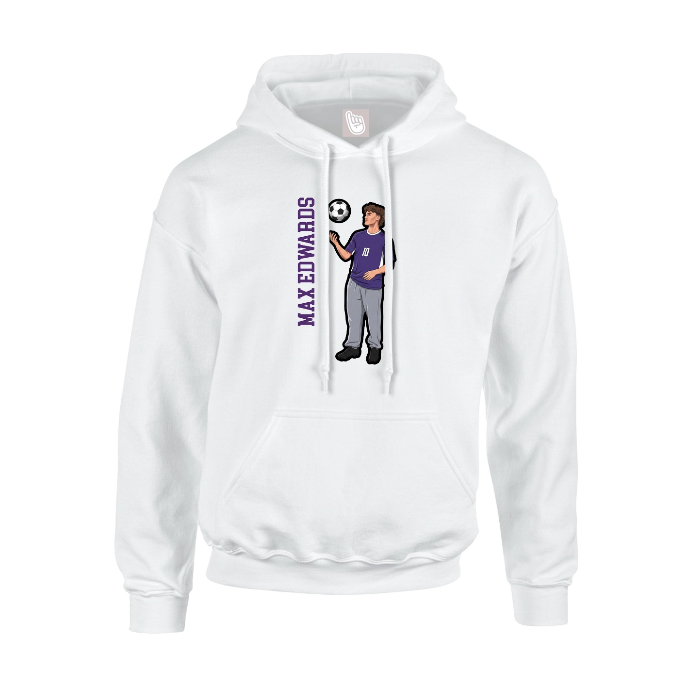 Hoodie — Name Vertical in White