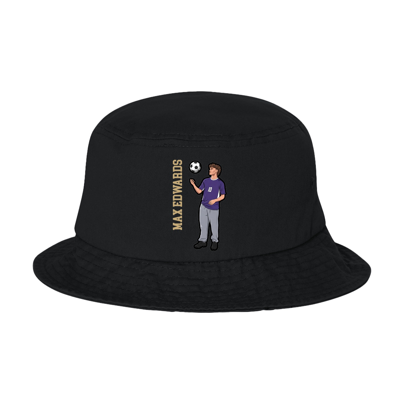 Bucket Cap — Name Vertical in Black