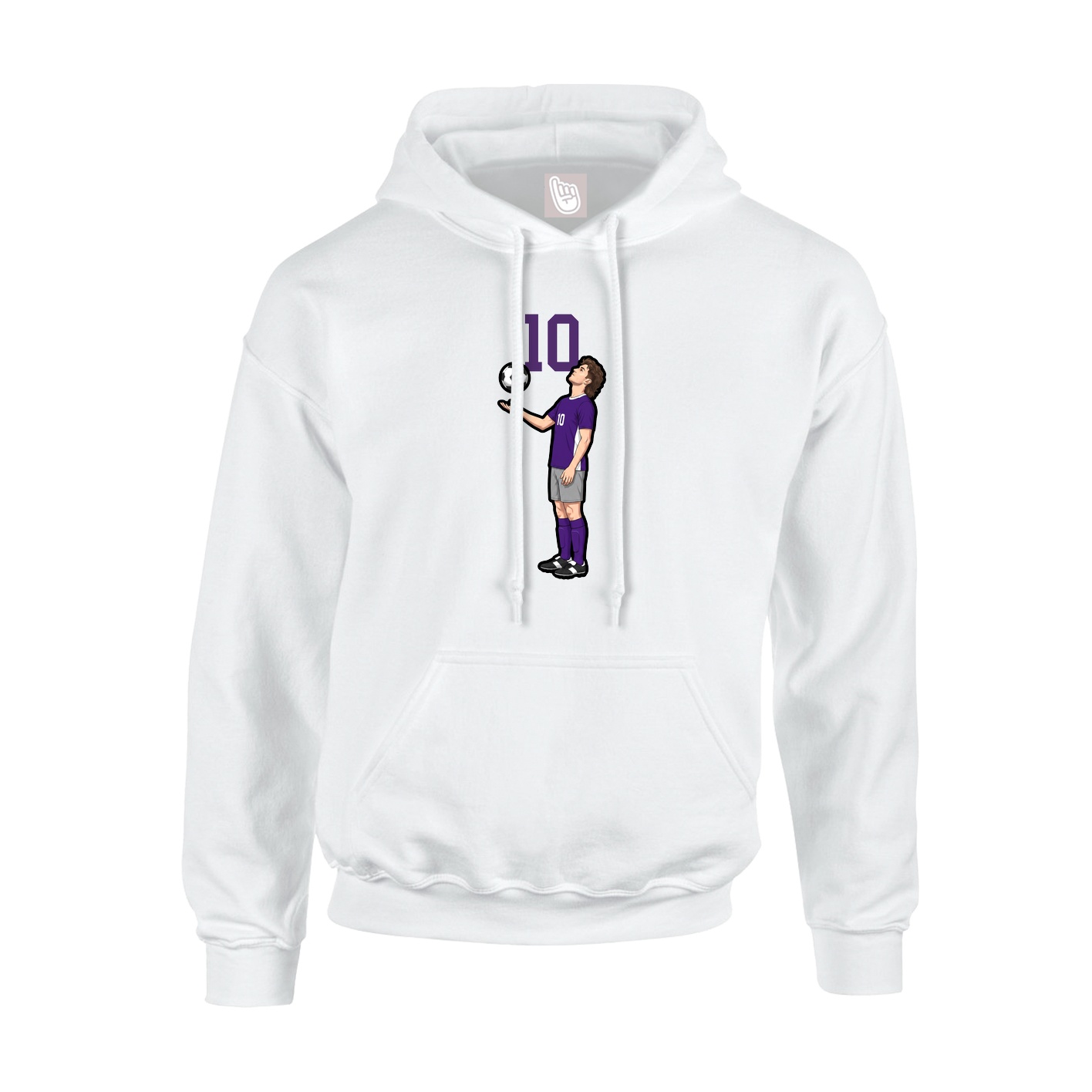 Youth Hoodie — Number Top in White