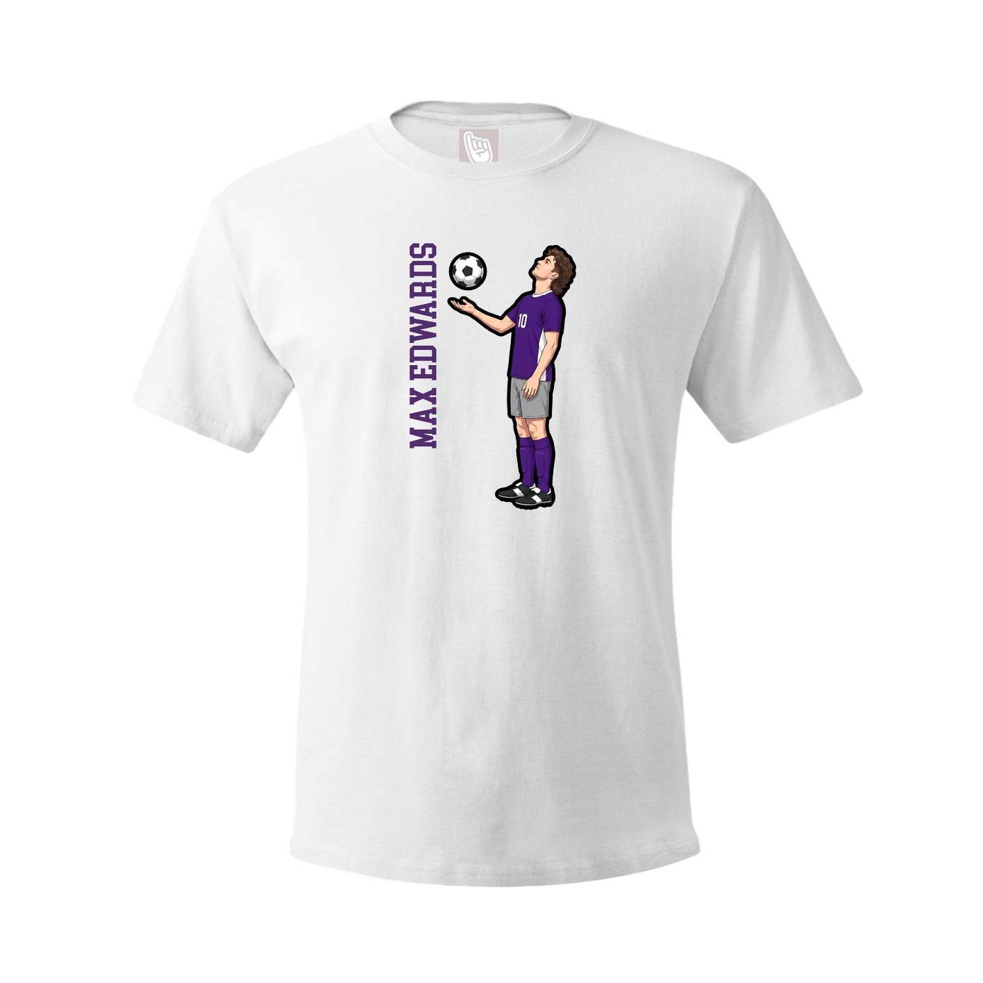 Tee — Name Vertical in White
