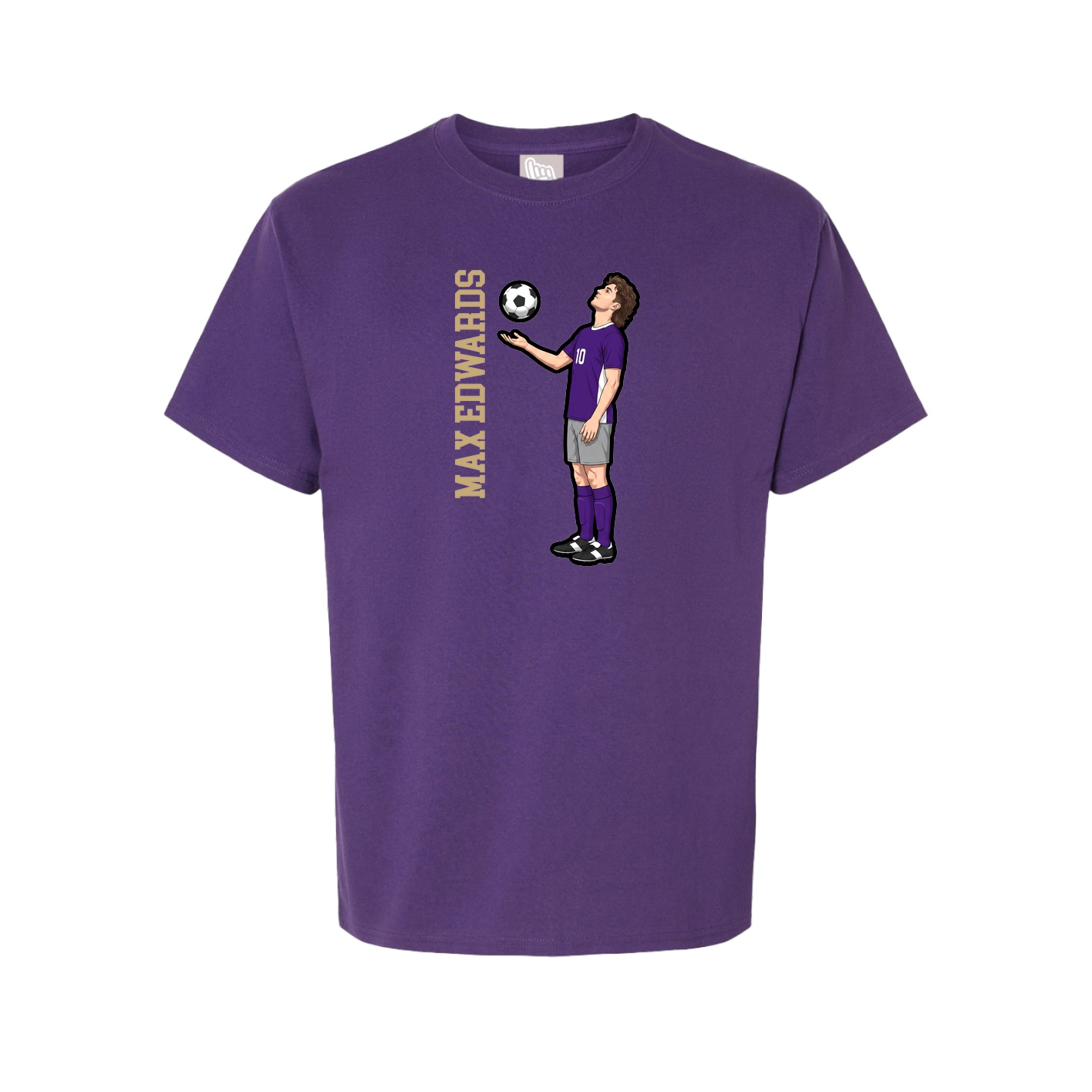 Youth Tee — Name Vertical in Purple