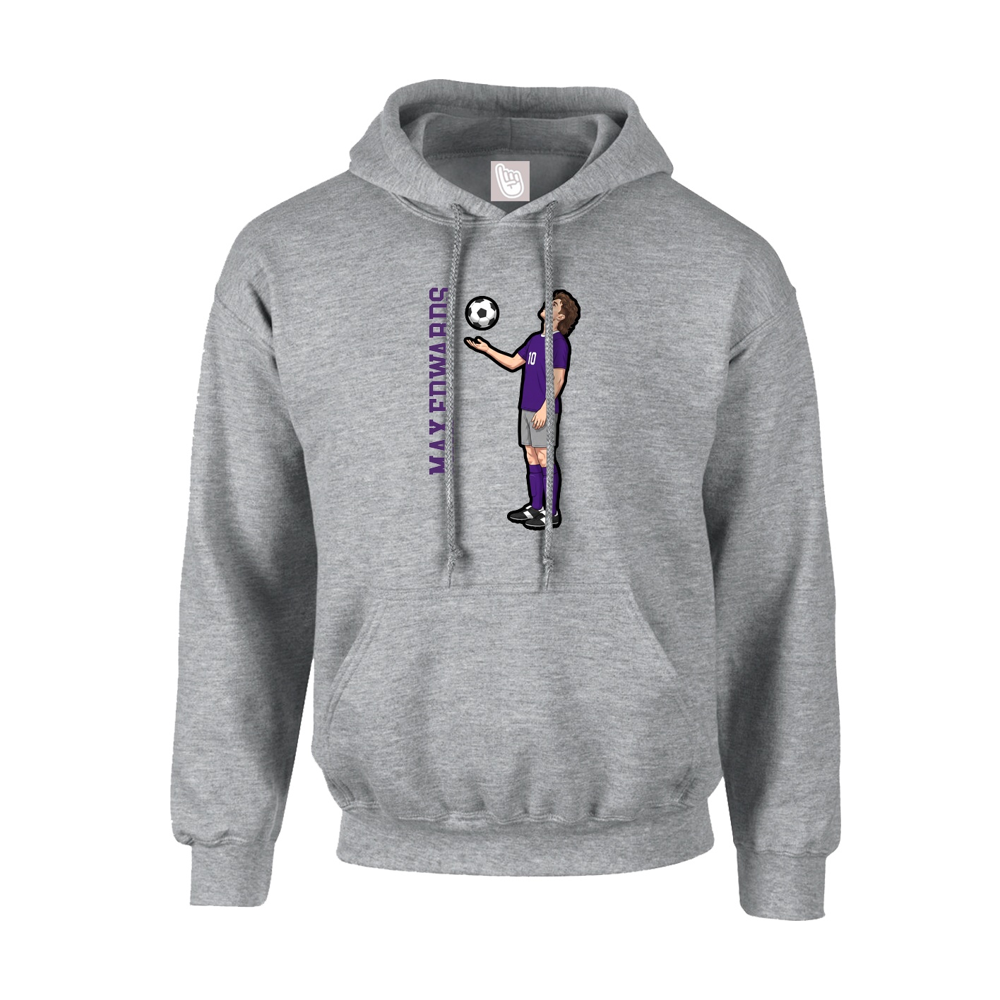 Youth Hoodie — Name Vertical in Grey