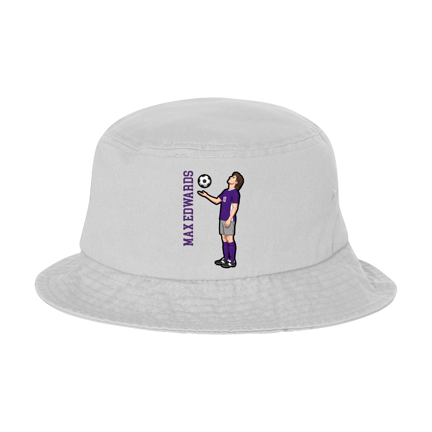Bucket Cap — Name Vertical in White