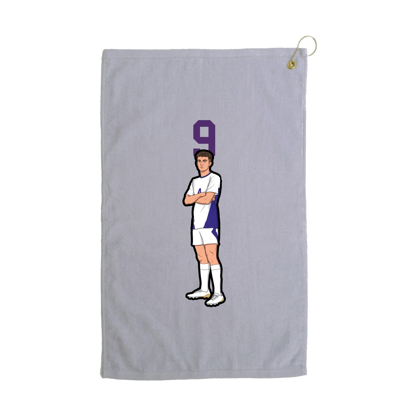 Golf Towel — Number Top in Grey