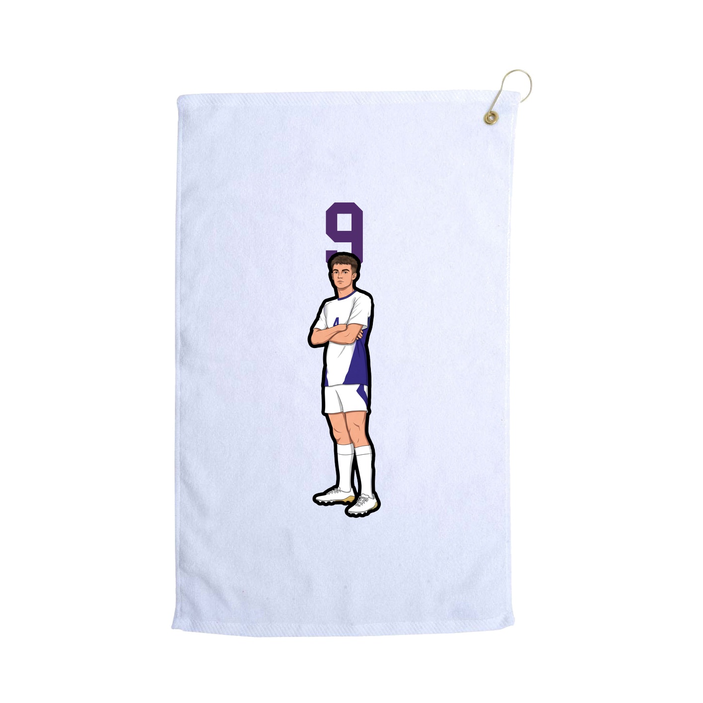 Golf Towel — Number Top in White