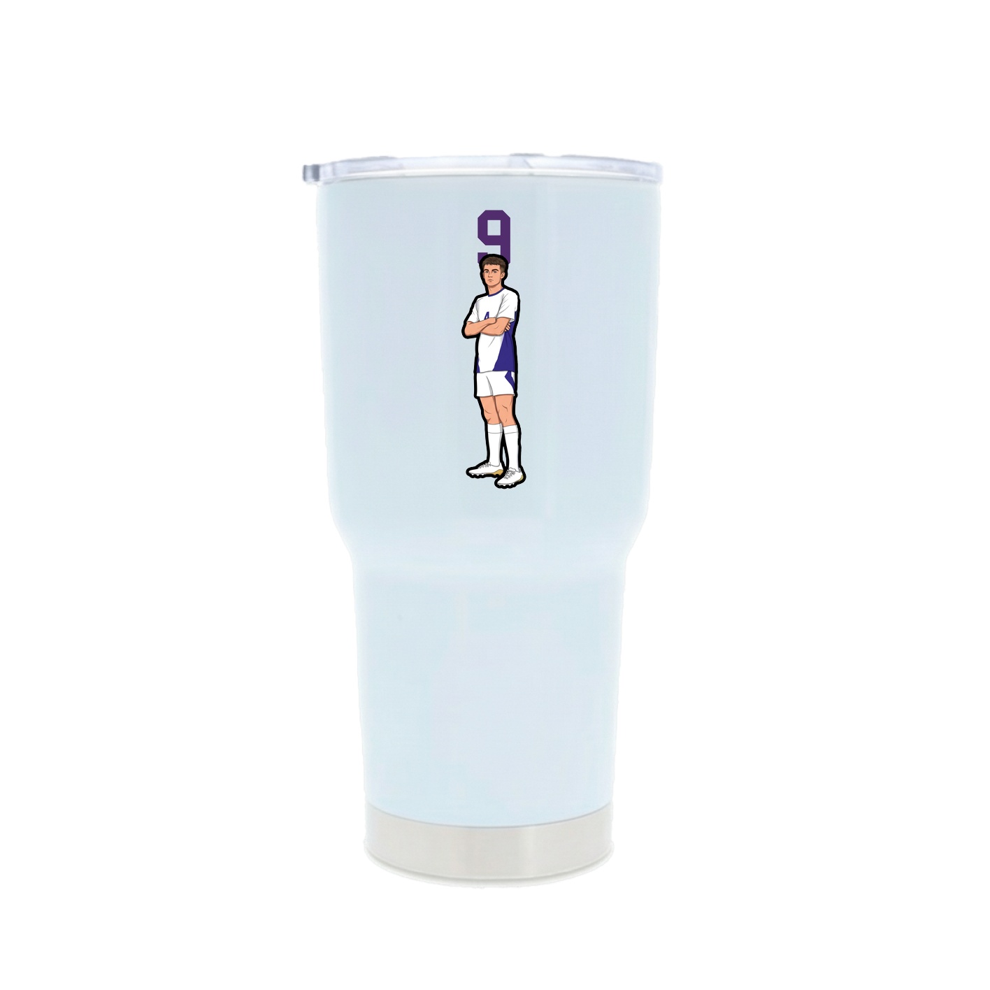 30oz Stainless Steel Tumbler — Number Top in White