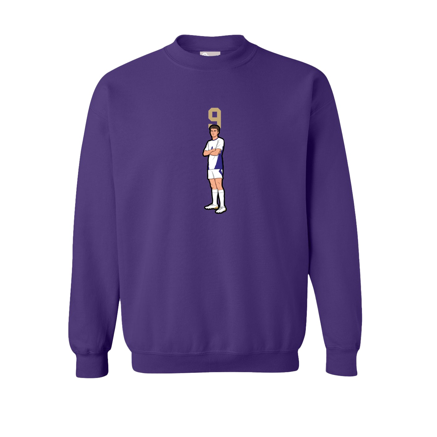 Fleece Crew — Number Top in Purple