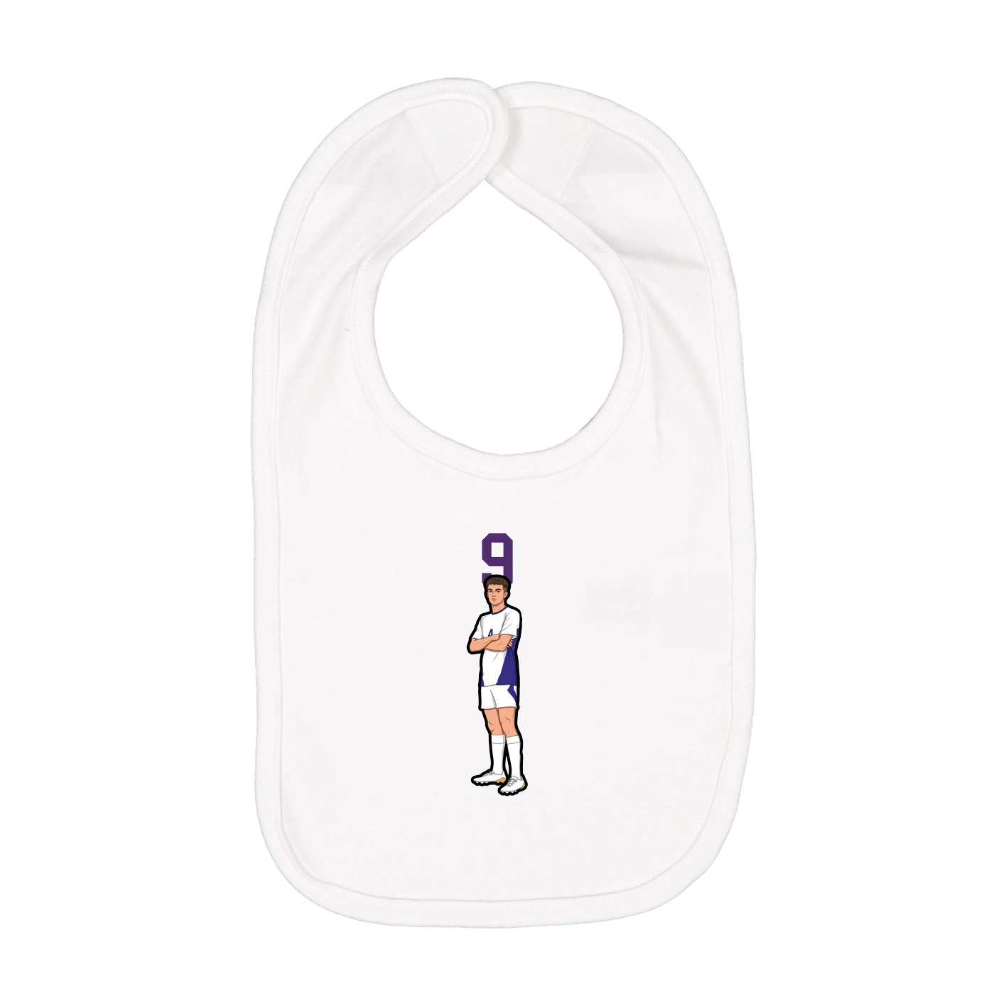 Infant Bib — Number Top in White