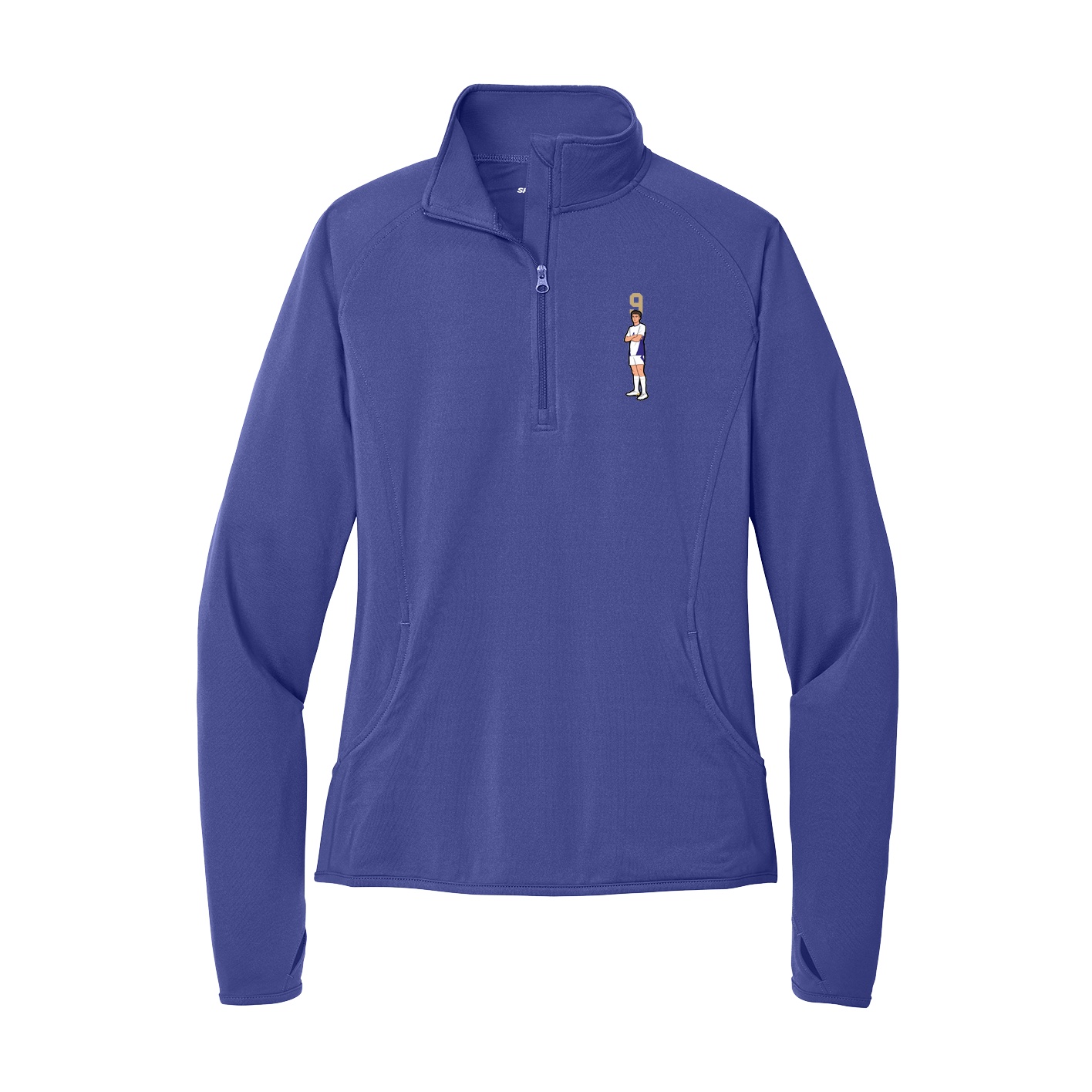 Women's Q-Zip Pullover — Number Top in Purple