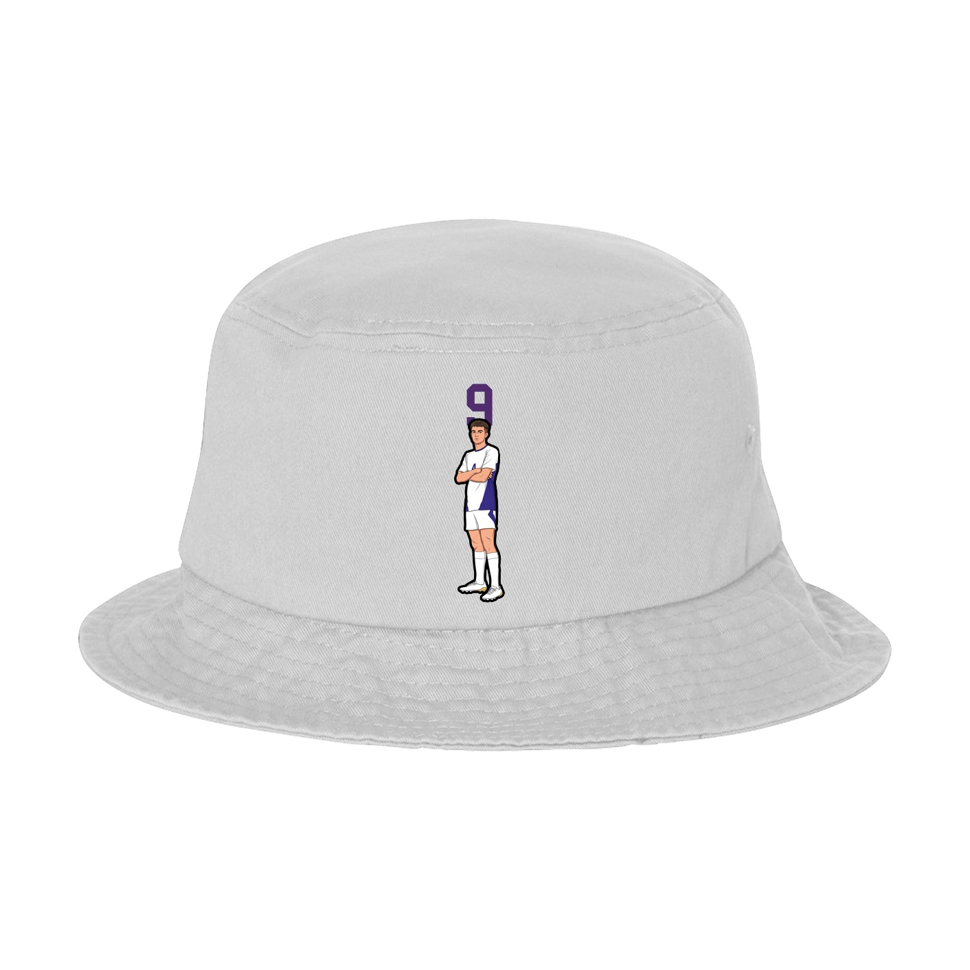 Bucket Cap — Number Top in White