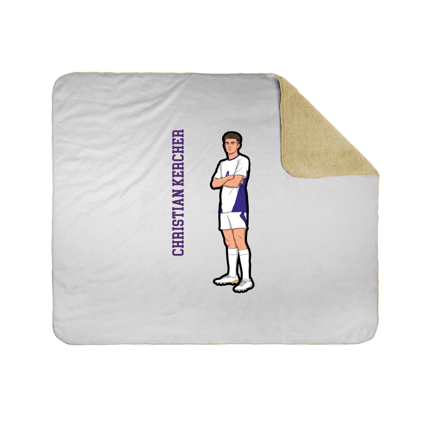 Throw Blanket — Name Vertical in White